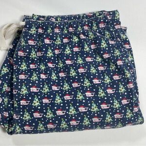 Vineyard Vines Whale Santa Hat Christmas Tree Fleece Lounge Pajama Pants Medium